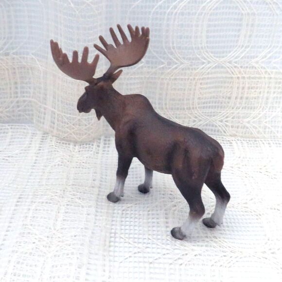 MOJO Bull Moose w/ Antlers Plastic Animal Wildlife Figure 2013 Toy Collectible - Picture 5 of 8